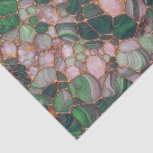 Elegante gouden lijnen op Emerald Green Mosaic Tissuepapier (Detail)