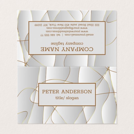Elegante gouden lijnen visitekaartje (Buitenkant ongevouwen)