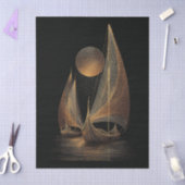Elegante gouden lijnkunstillustratie van langschep tissuepapier (Craft)