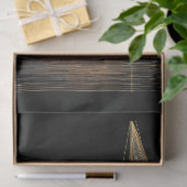 Elegante gouden lijnkunstillustratie van langschep tissuepapier (Geschenk)