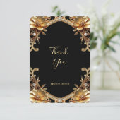 Elegante Gouden Lijst Bedankkaart (Staand voorkant)