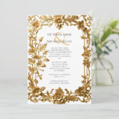 Elegante gouden  Lijst bruiloft Kaart (Staand voorkant)