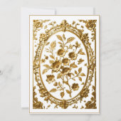 Elegante gouden  Lijst bruiloft Kaart (Achterkant)
