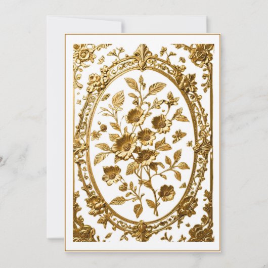 Elegante gouden Lijst bruiloft Kaart (Achterkant)