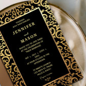 Elegante gouden Lijst bruiloft Kaart