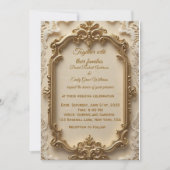 Elegante gouden Lijst bruiloft uitnodiging (Voorkant)