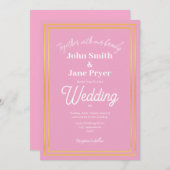 Elegante gouden Lijst bruiloft uitnodiging (Voorkant / Achterkant)