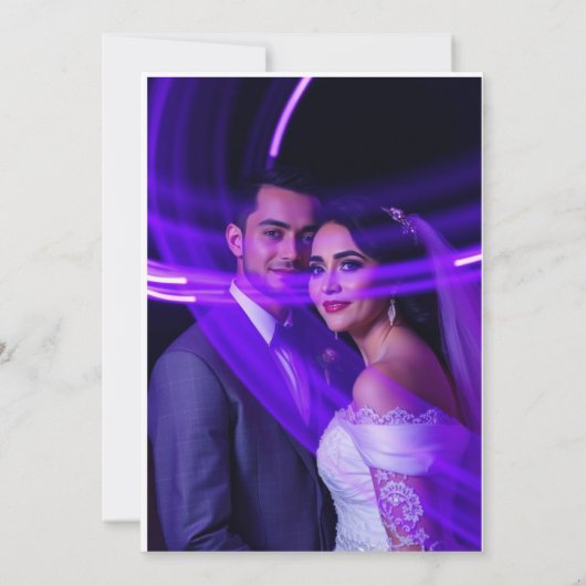 Elegante gouden Lijst bruiloft uitnodiging (Achterkant)