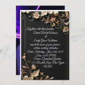 Elegante gouden Lijst bruiloft uitnodiging (Voorkant / Achterkant)