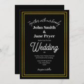 Elegante gouden Lijst bruiloft uitnodiging (Voorkant / Achterkant)