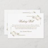 Elegante gouden Lijst bruiloft wensen goed Informatiekaartje (Voorkant / Achterkant)