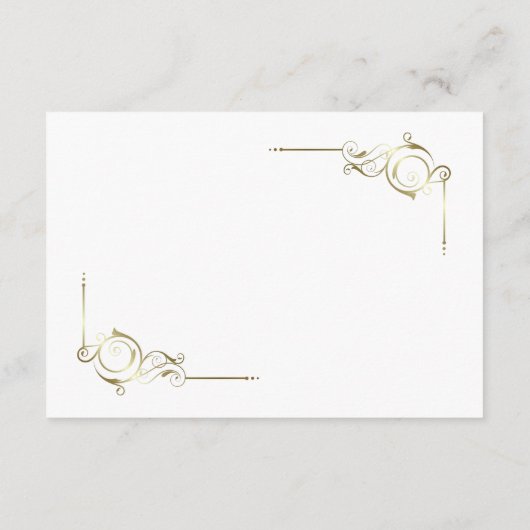 Elegante gouden Lijst bruiloft wensen goed Informatiekaartje (Achterkant)