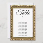 Elegante gouden Lijst bruiloft Zitting Grafiek Kaa Kaart (Voorkant)