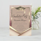 Elegante Gouden Lijst Diamanten Glitters Afstudeer Kaart (Staand voorkant)