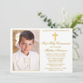 Elegante gouden Lijst eerste communie foto Kaart (Staand voorkant)