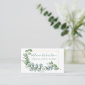 Elegante gouden Lijst eucalyptusbladeren Visitekaartje (Staand voorkant)