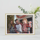 Elegante Gouden Lijst Horizontale Kerstkaart voor  Kaart (Staand voorkant)