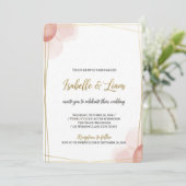 Elegante gouden Lijst huwelijksuitnodiging | minim Kaart (Staand voorkant)