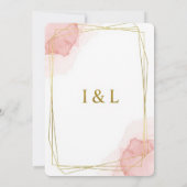 Elegante gouden Lijst huwelijksuitnodiging | minim Kaart (Achterkant)