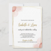 Elegante gouden Lijst huwelijksuitnodiging | minim Kaart (Voorkant)