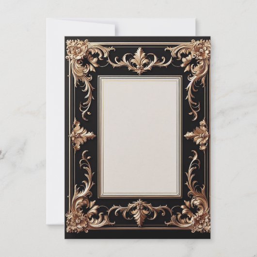 Elegante gouden lijst kaart (Voorkant)