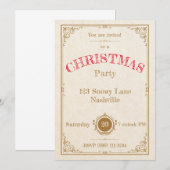 Elegante gouden Lijst kerstuitnodiging Kaart (Voorkant / Achterkant)