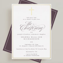 Elegante gouden lijst & kruis kalligrafie doop