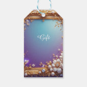 Elegante Gouden Lijst met Parels Cadeaulabel (Achterkant)