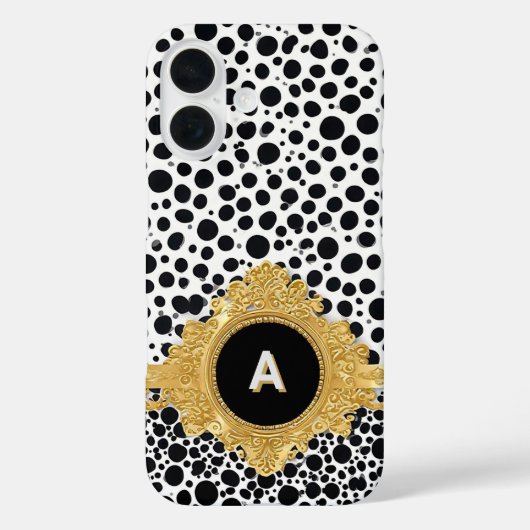 Elegante gouden lijst met stippen achtergrond Case-Mate iPhone case (Achterkant)
