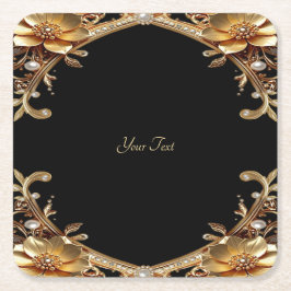 Elegante gouden lijst papier coaster kartonnen onderzetters
