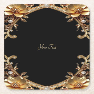 Elegante gouden lijst papier coaster kartonnen onderzetters