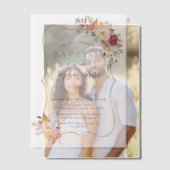 Elegante gouden lijst roze bloemen Meisje Doop Vellum Uitnodigingen (Offset (Koppel))