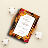 Elegante gouden Lijst & rustieke herfst Charm brui Kaart