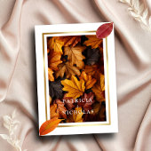 Elegante gouden Lijst & rustieke herfst Charm brui Kaart