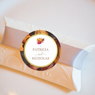 Elegante gouden Lijst & rustieke herfst Charm brui Ronde Sticker