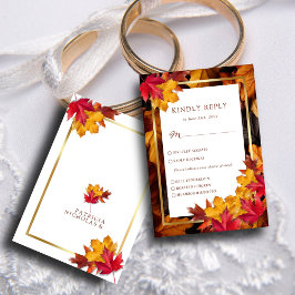 Elegante gouden Lijst & rustieke herfst Charm brui RSVP Kaartje