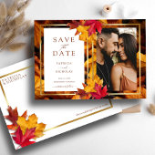 Elegante gouden Lijst & rustieke herfst Charm brui Save The Date