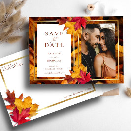 Elegante gouden Lijst & rustieke herfst Charm brui Save The Date