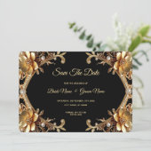 Elegante Gouden Lijst Save The Date (Staand voorkant)