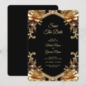 Elegante Gouden Lijst Save The Date (Voorkant / Achterkant)