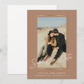 Elegante gouden Lijst stoffige Roos foto bruiloft Save The Date (Voorkant / Achterkant)