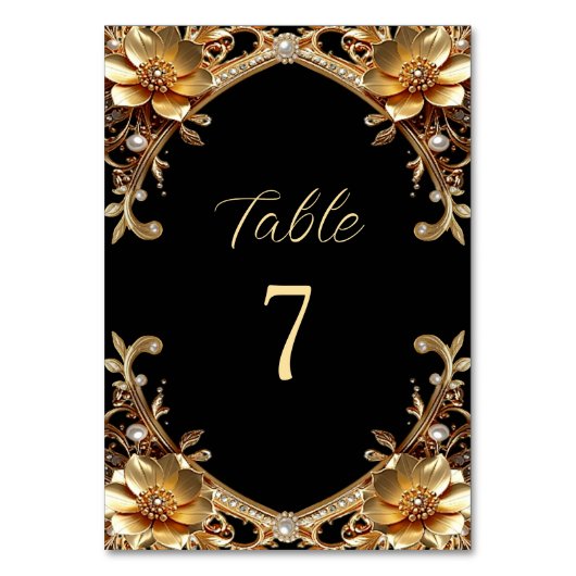 Elegante gouden lijst tafelnummer (Voorkant)