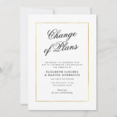 Elegante gouden lijst uitgestelde trouwkaart kaart (Voorkant)