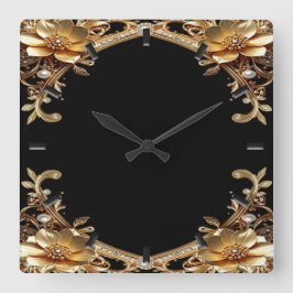 Elegante gouden lijst wandklok