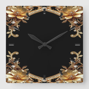 Elegante gouden lijst wandklok