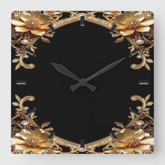 Elegante gouden lijst wandklok