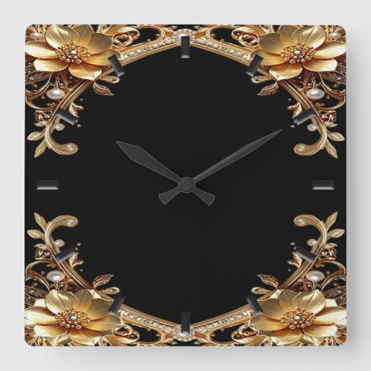 Elegante gouden lijst wandklok (Voorkant)