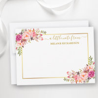 Elegante gouden Lijst Waterverf Roze Blush Bloemen
