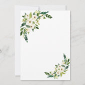 Elegante gouden lijst Witte Bloeiende Bloemen Doop Kaart (Achterkant)