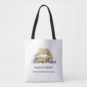 Elegante gouden lippen Elegante make-up artist Tote Bag